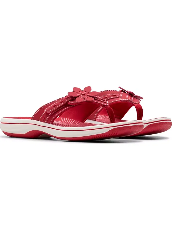Шлепанцы женские Clarks Cloudsteppers Breeze Opal H — изображение 6 из 8, красные