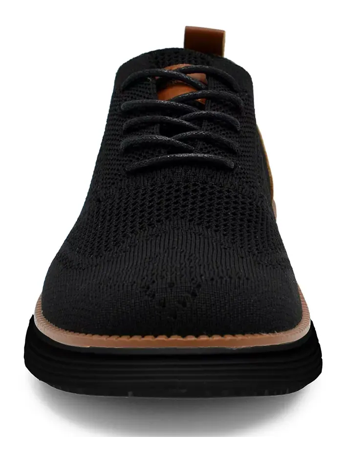 Мужские оксфорды Olney Wingtip с вязаным верхом Akademiks — изображение 3 из 7, черный
