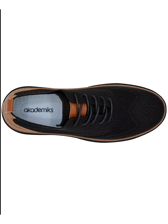 Мужские оксфорды Olney Wingtip с вязаным верхом Akademiks — изображение 6 из 7, черный