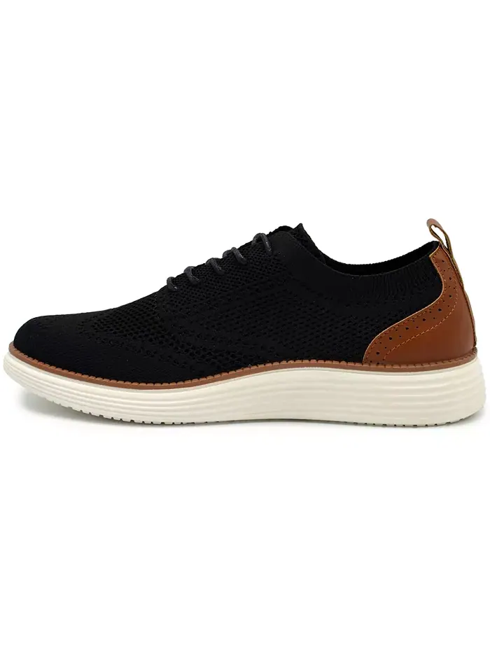 Мужские оксфорды Olney Wingtip с вязаным верхом Akademiks — изображение 3 из 7, черный/белый