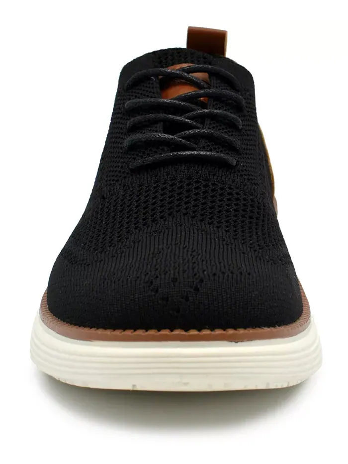 Мужские оксфорды Olney Wingtip с вязаным верхом Akademiks — изображение 4 из 7, черный/белый