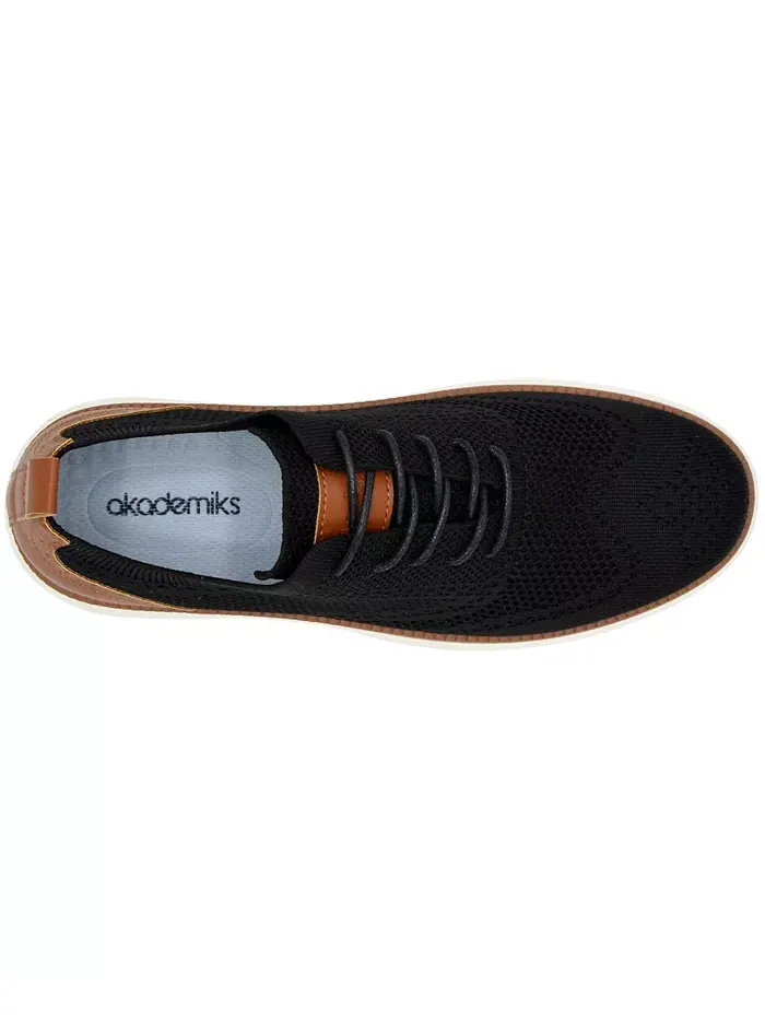 Мужские оксфорды Olney Wingtip с вязаным верхом Akademiks — изображение 6 из 7, черный/белый