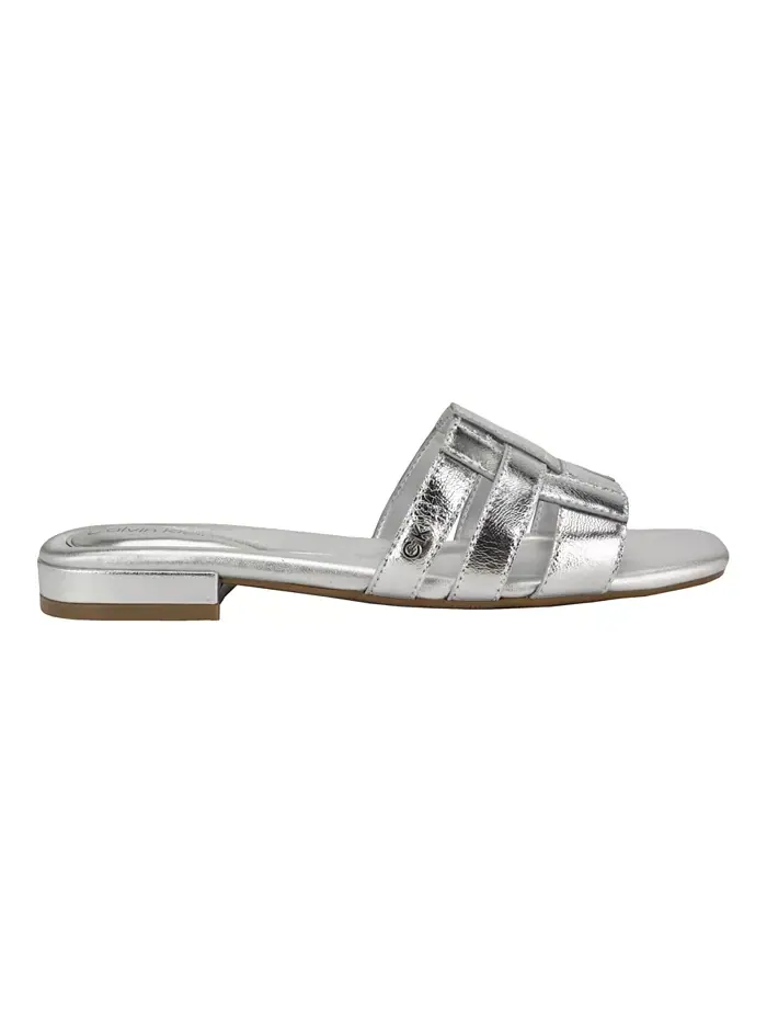 Шлепанцы женские Calvin Klein Tessie — изображение 2 из 5, серебристый