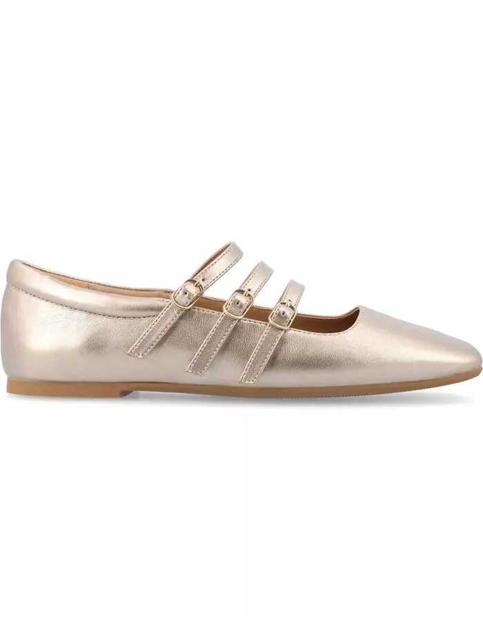 Женские балетки Darlin Multi Strap Mary Jane Square Toe Journee Collection — изображение 2 из 7, золото