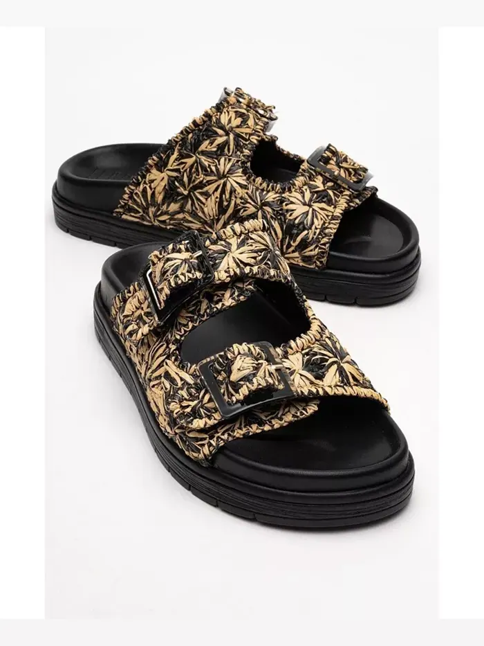Сандалии Milana Leather с двумя ремешками (женские) Forever & Always Shoes — изображение 1 из 6, черный