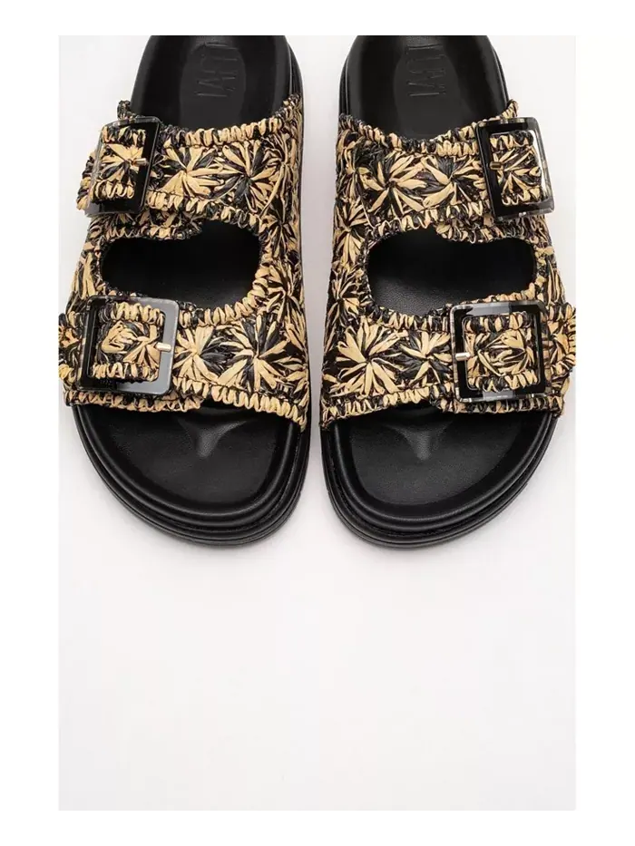 Сандалии Milana Leather с двумя ремешками (женские) Forever & Always Shoes — изображение 2 из 6, черный