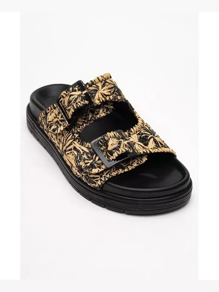 Сандалии Milana Leather с двумя ремешками (женские) Forever & Always Shoes — изображение 4 из 6, черный