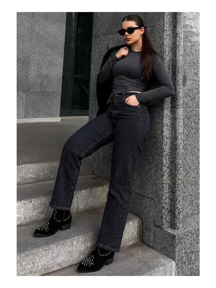 Ковбойские сапоги Hira Studs с декоративными шипами Rag & Co — изображение 2 из 4, черный