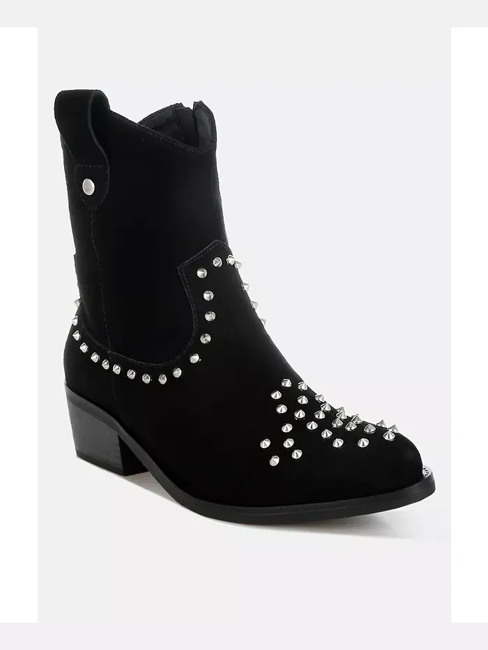 Ковбойские сапоги Hira Studs с декоративными шипами Rag & Co — изображение 3 из 4, черный