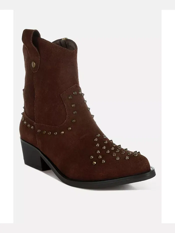 Ковбойские сапоги Hira Studs с декоративными шипами Rag & Co — изображение 2 из 3, коричневый
