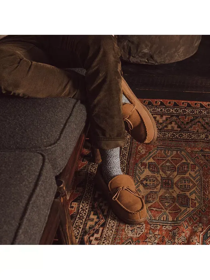 Мужские мокасины-тапочки Paul Printed из берберской замши MUK LUKS — изображение 2 из 9, бежевый