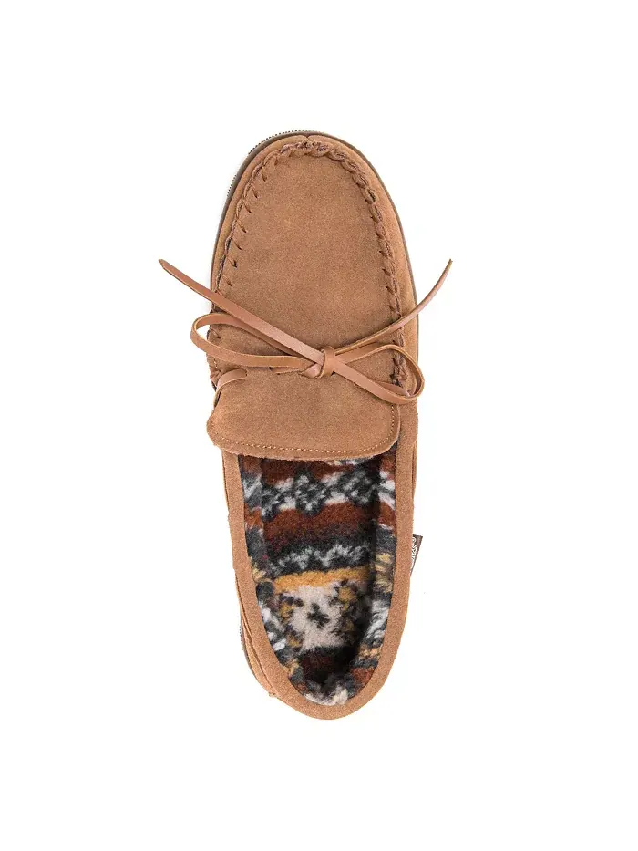 Мужские мокасины-тапочки Paul Printed из берберской замши MUK LUKS — изображение 3 из 9, бежевый