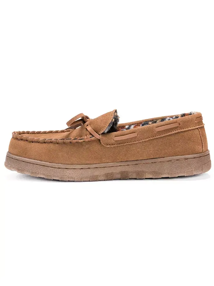 Мужские мокасины-тапочки Paul Printed из берберской замши MUK LUKS — изображение 8 из 9, бежевый