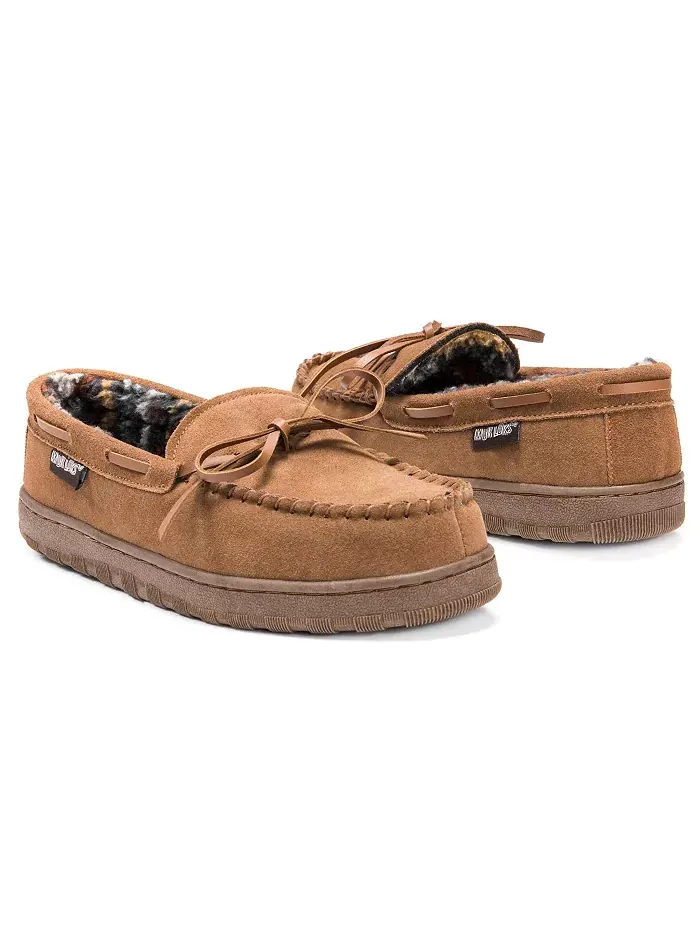 Мужские мокасины-тапочки Paul Printed из берберской замши MUK LUKS — изображение 9 из 9, бежевый