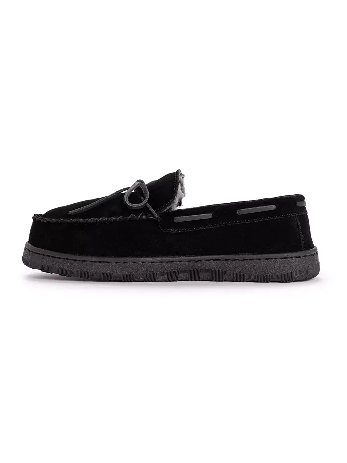 Мужские мокасины-тапочки Paul Printed из берберской замши MUK LUKS — изображение 8 из 8, черный