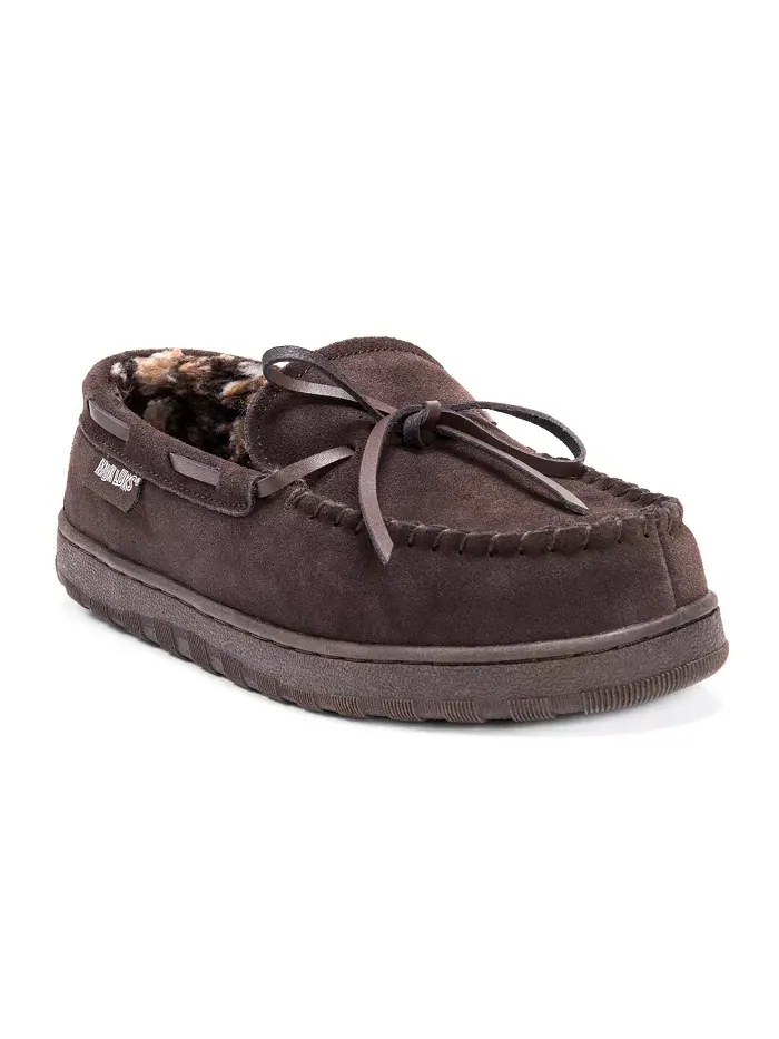 Мужские мокасины-тапочки Paul Printed из берберской замши MUK LUKS — изображение 1 из 9, шоколад