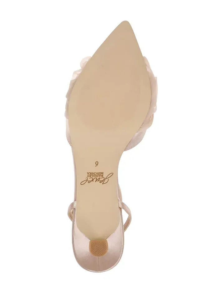 Женские вечерние туфли Favor Knot на каблуке Jewel Badgley Mischka — изображение 5 из 5, бежевый