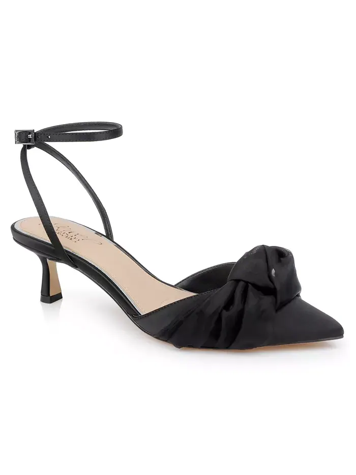 Женские вечерние туфли Favor Knot на каблуке Jewel Badgley Mischka — изображение 1 из 5, черный