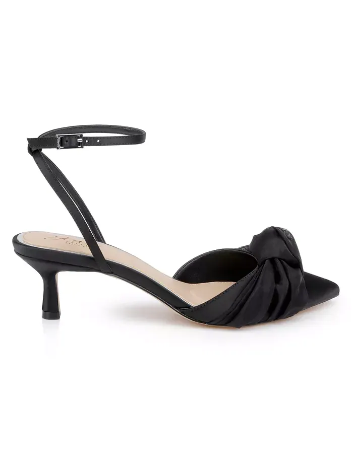 Женские вечерние туфли Favor Knot на каблуке Jewel Badgley Mischka — изображение 2 из 5, черный