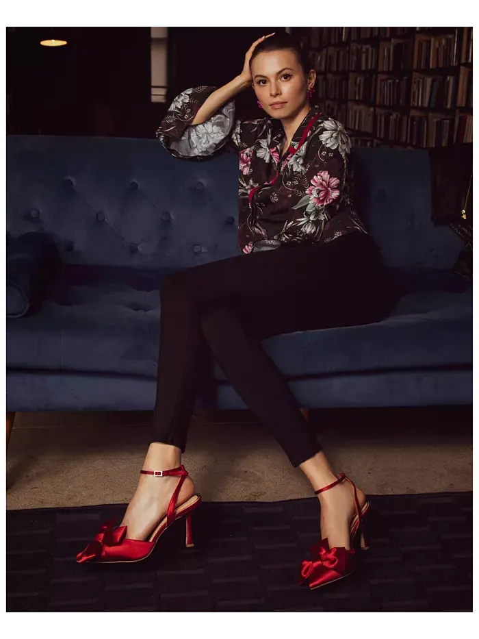 Женские вечерние туфли Francine Jewel Badgley Mischka — изображение 6 из 6, красный