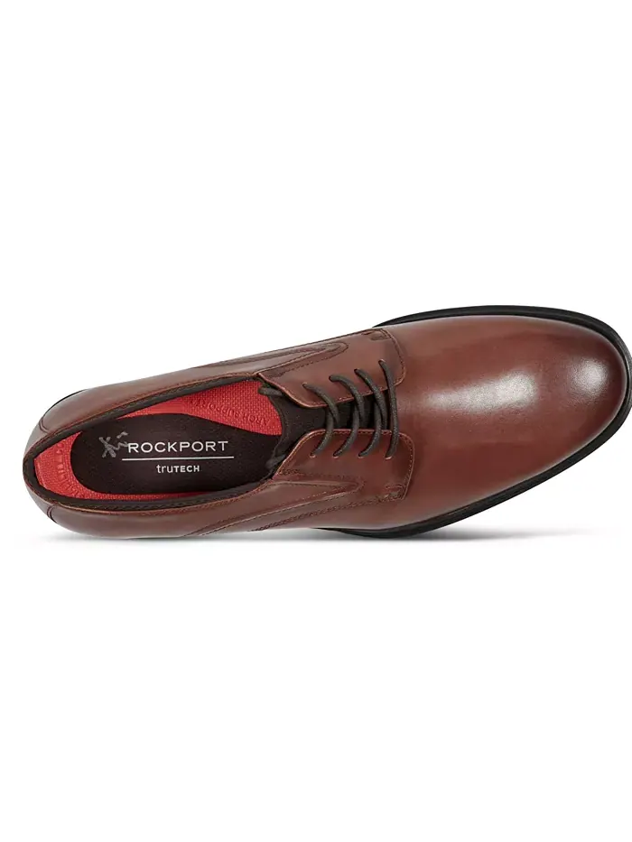 Мужские оксфорды Keelan Dress Plain Toe Rockport — изображение 3 из 5, коричневый