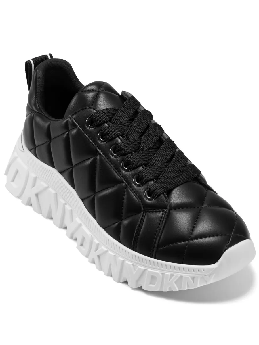 Женские латунные кроссовки на шнуровке DKNY