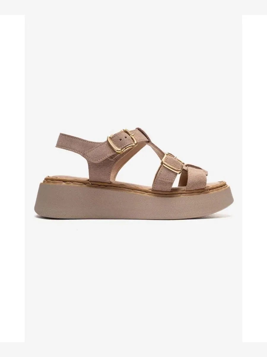 Женские кожаные сандалии на платформе Loin Forever & Always Shoes — изображение 2 из 5, бежевый