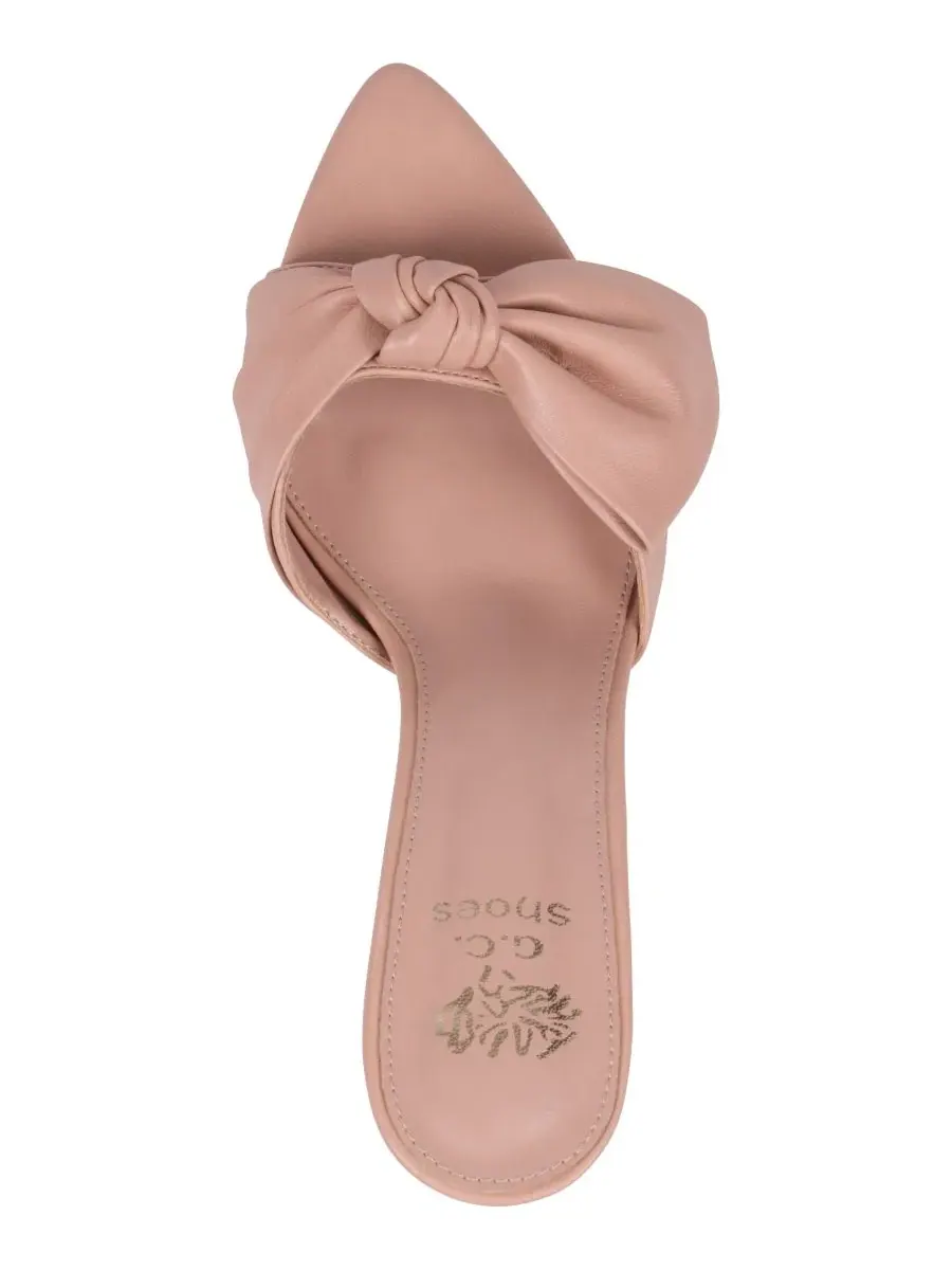 Женские сандалии на каблуке Carmen с бантом Gc Shoes, нюдовый — изображение 4 из 5, нудовый
