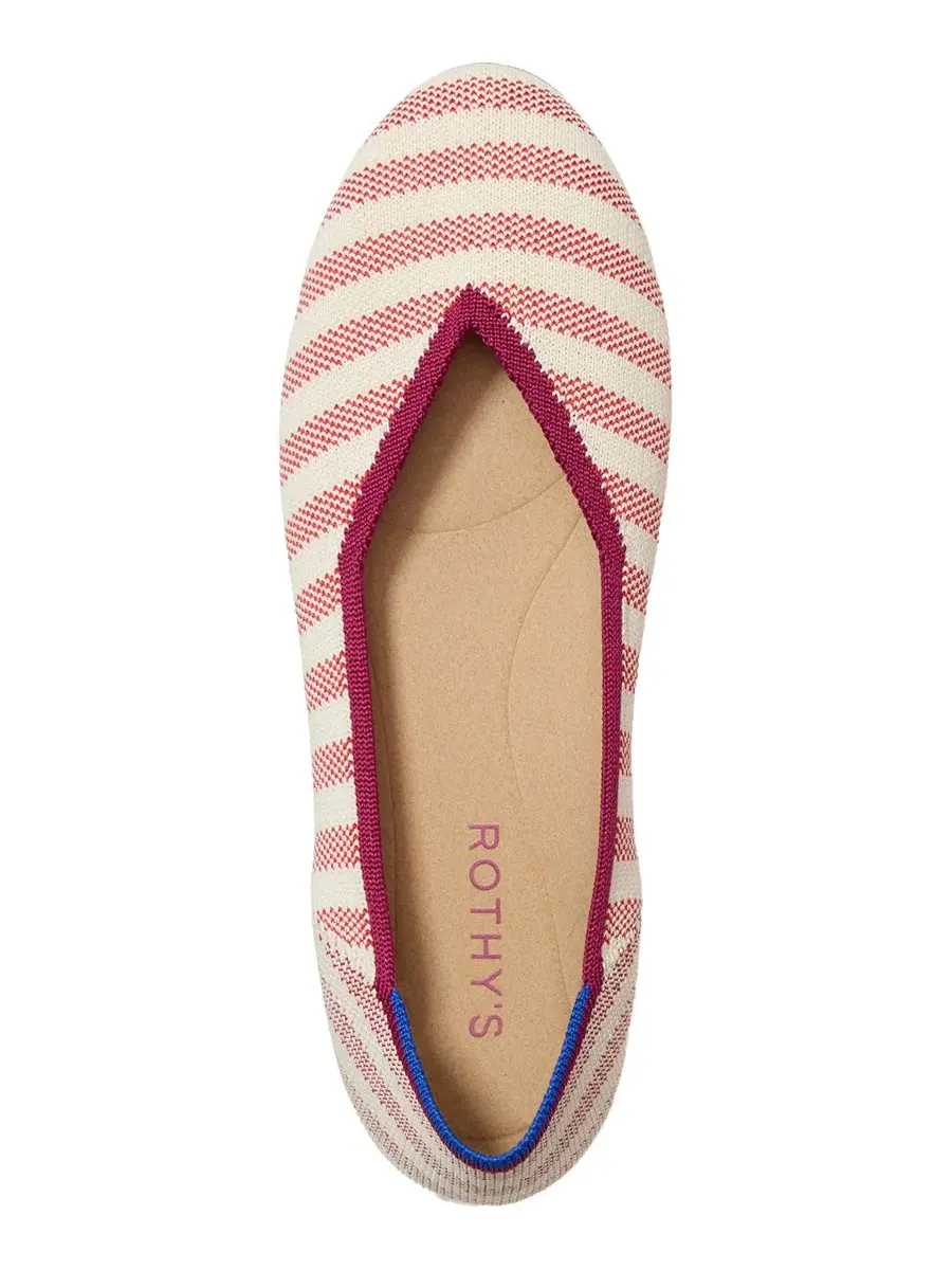 Женские повседневные балетки с круглым носком Rothy's, Coral Cabana Stripe — изображение 2 из 5