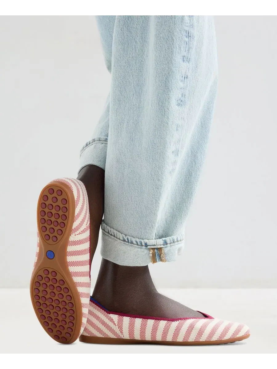 Женские повседневные балетки с круглым носком Rothy's, Coral Cabana Stripe — изображение 4 из 5
