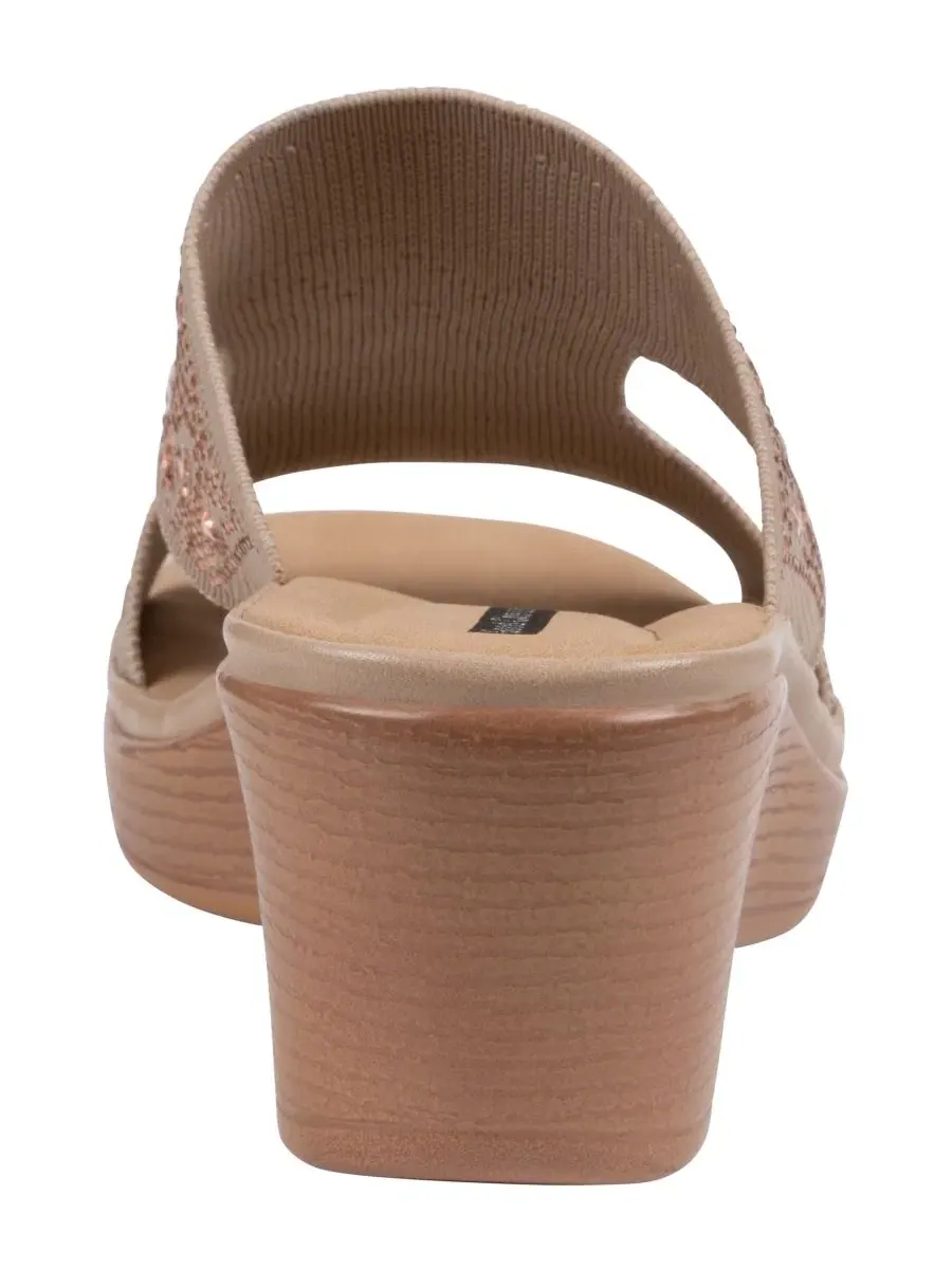 Женские вязаные сандалии на танкетке Jaeya с декором GC Shoes — изображение 3 из 5, нудовый
