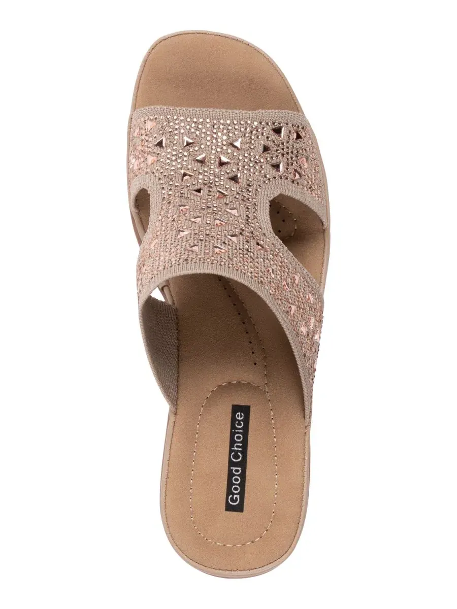 Женские вязаные сандалии на танкетке Jaeya с декором GC Shoes — изображение 4 из 5, нудовый