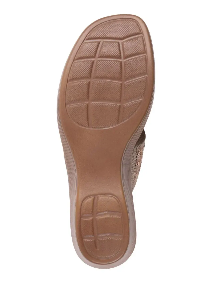 Женские вязаные сандалии на танкетке Jaeya с декором GC Shoes — изображение 5 из 5, нудовый