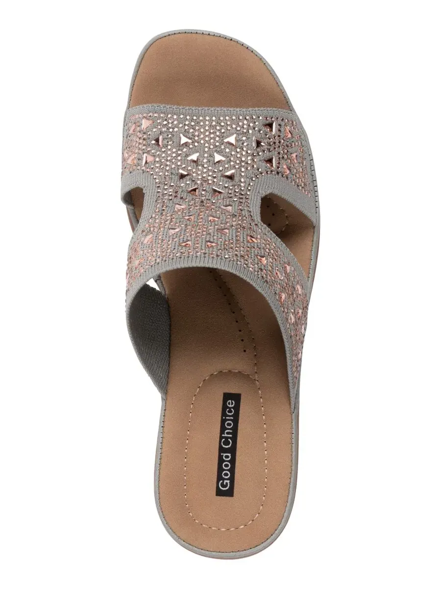 Женские вязаные сандалии на танкетке Jaeya с декором GC Shoes — изображение 4 из 5, шалфейный