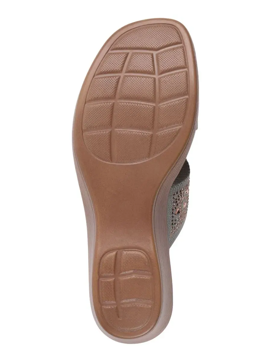 Женские вязаные сандалии на танкетке Jaeya с декором GC Shoes — изображение 5 из 5, шалфейный