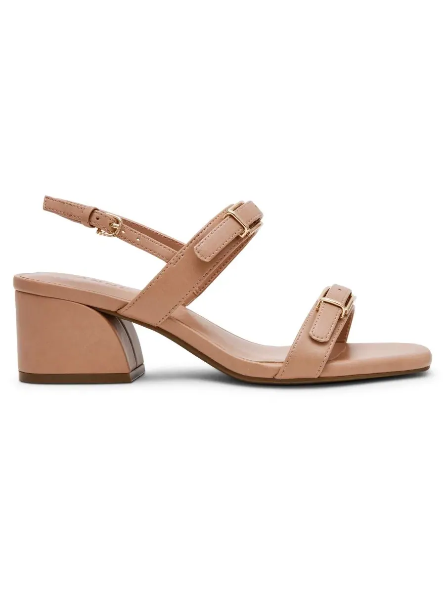 Женские сандалии Merida на блочном каблуке с открытой пяткой Anne Klein — изображение 2 из 17, нудовый