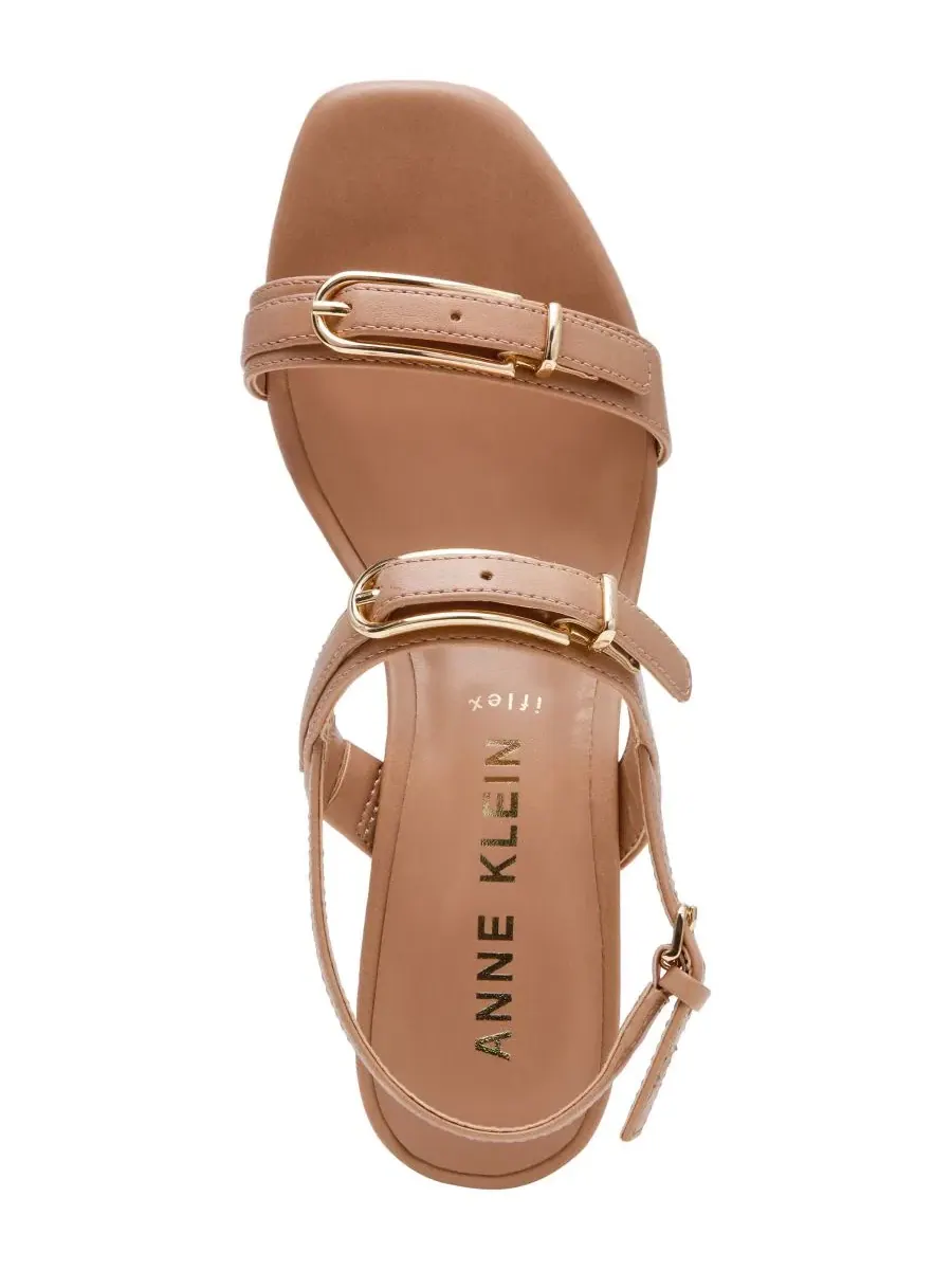 Женские сандалии Merida на блочном каблуке с открытой пяткой Anne Klein — изображение 4 из 17, нудовый