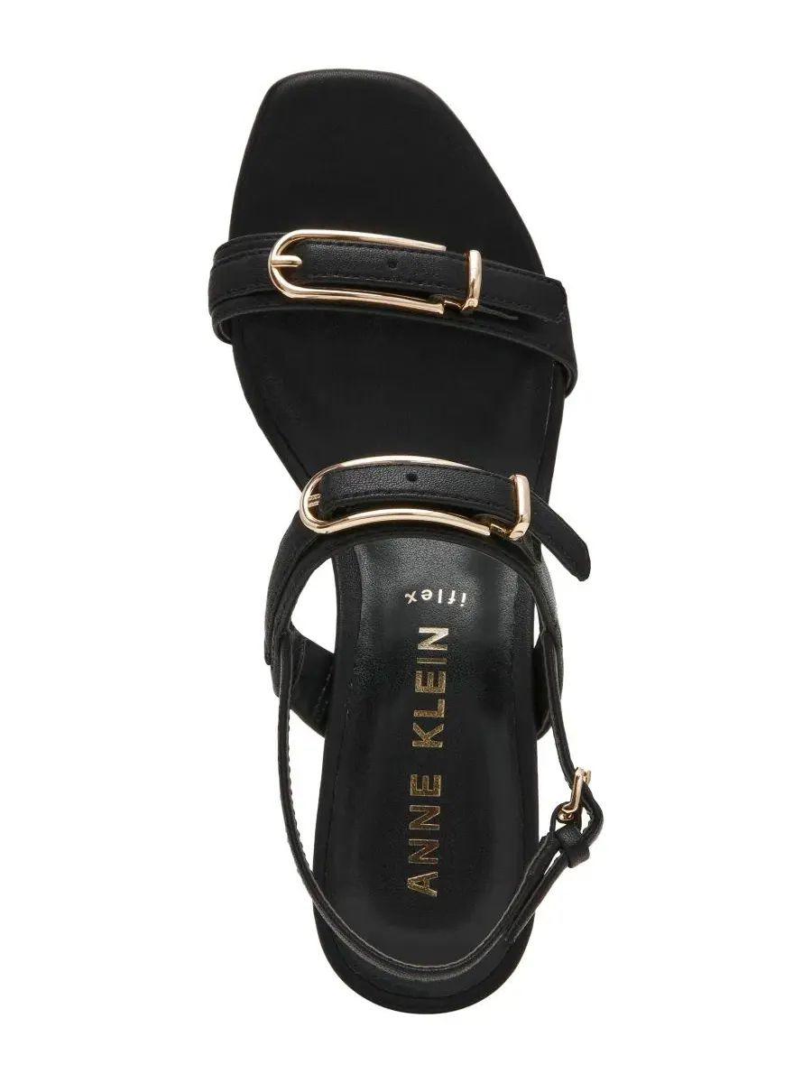 Женские сандалии Merida на блочном каблуке с открытой пяткой Anne Klein — изображение 8 из 11, черный