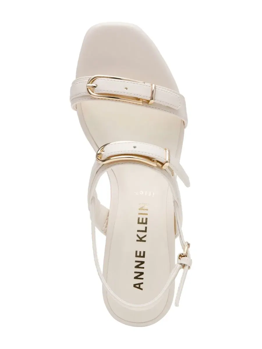 Женские сандалии Merida на блочном каблуке с открытой пяткой Anne Klein — изображение 4 из 7, белый