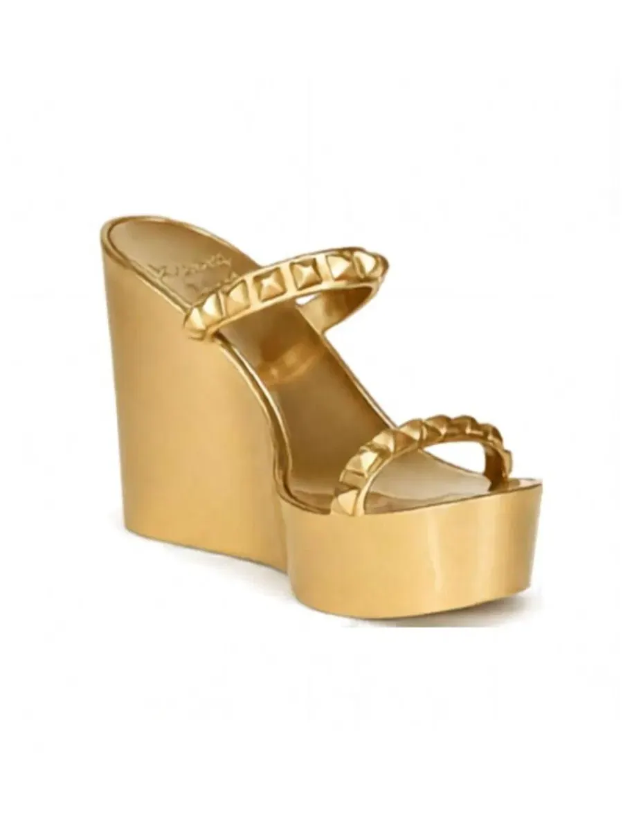 Босоножки на танкетке, с открытым носком, из ПВХ, модель Tonino High Wedge CARMEN SOL — изображение 1 из 4, золото