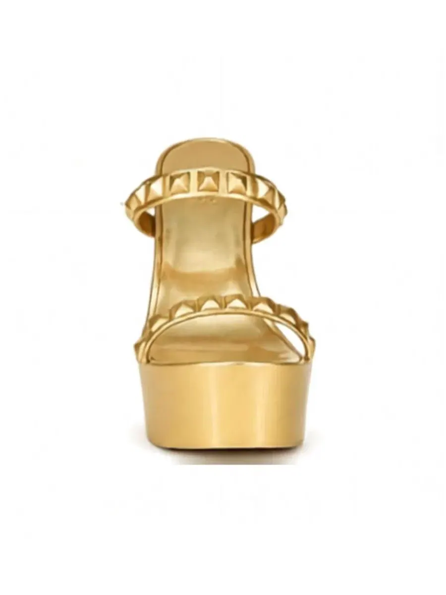 Босоножки на танкетке, с открытым носком, из ПВХ, модель Tonino High Wedge CARMEN SOL — изображение 2 из 4, золото