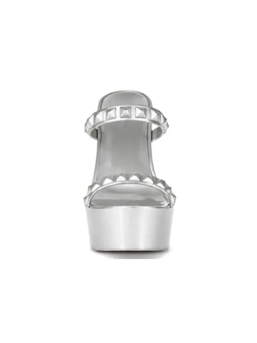 Босоножки на танкетке с открытым носком Tonino High Wedge CARMEN SOL — изображение 2 из 4, серебряный