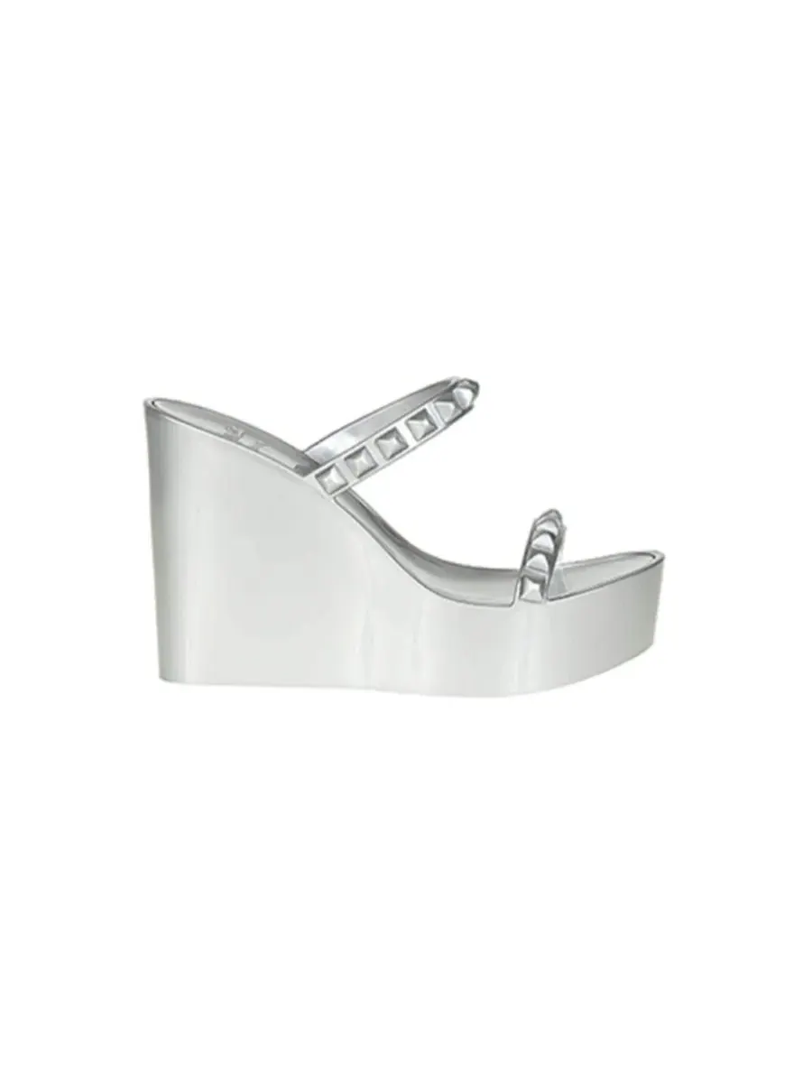 Босоножки на танкетке с открытым носком Tonino High Wedge CARMEN SOL — изображение 3 из 4, серебряный
