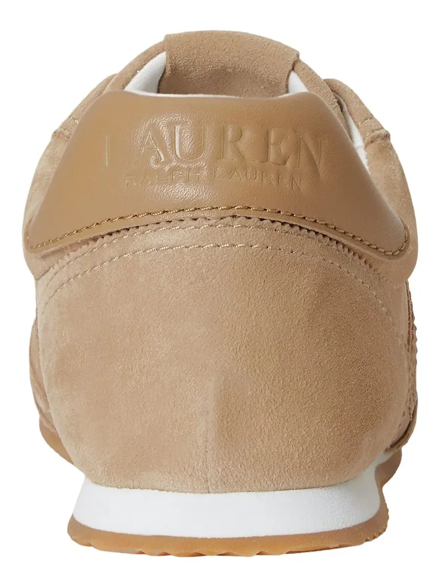 Кроссовки женские с низким профилем, из замши и кожи Lauren Ralph Lauren — изображение 3 из 4, бежевый