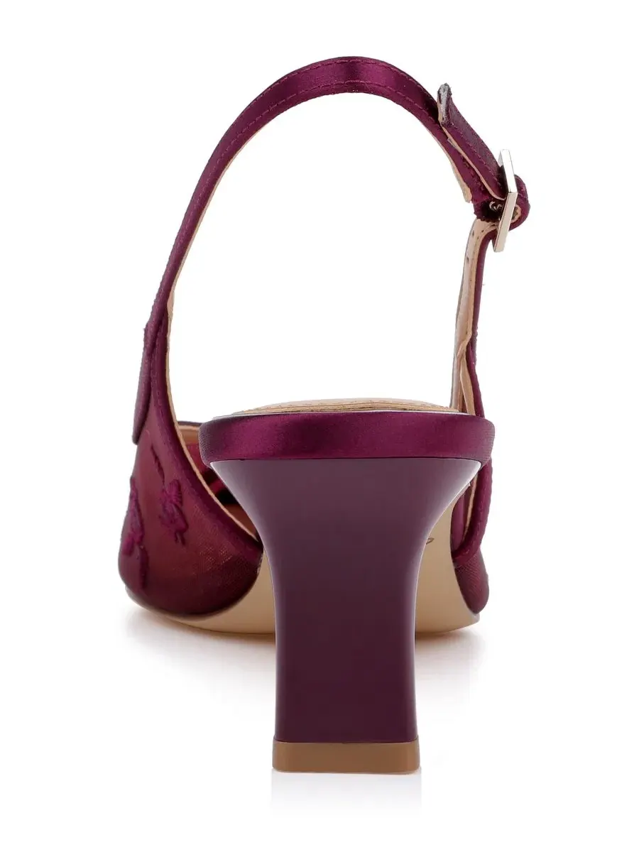 Туфли-лодочки Zahra II Slingback Pumps Jewel Badgley Mischka — изображение 3 из 5, винный
