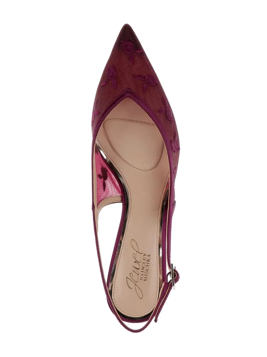 Туфли-лодочки Zahra II Slingback Pumps Jewel Badgley Mischka — изображение 4 из 5, винный