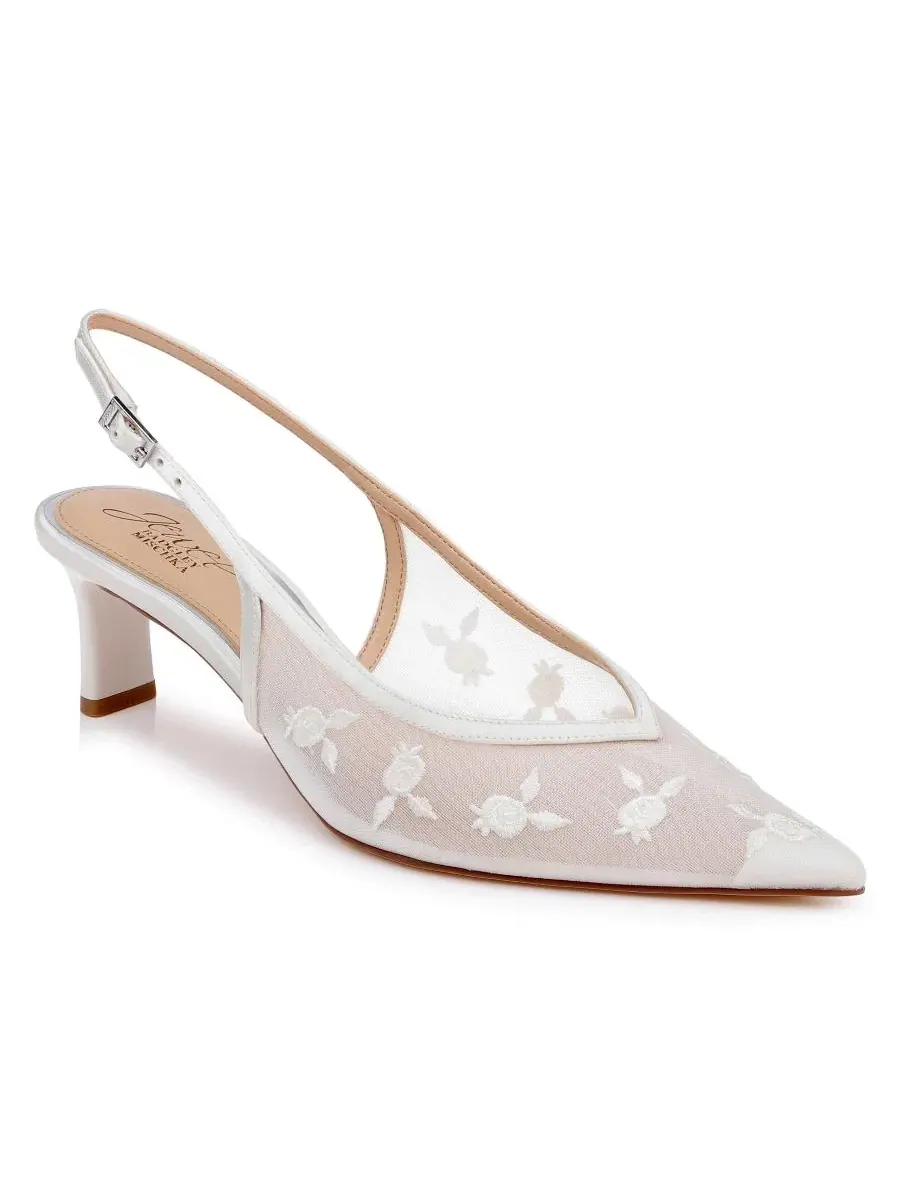Туфли-лодочки с закрытым мысом Zahra II Jewel Badgley Mischka — изображение 1 из 5, слоновая кость