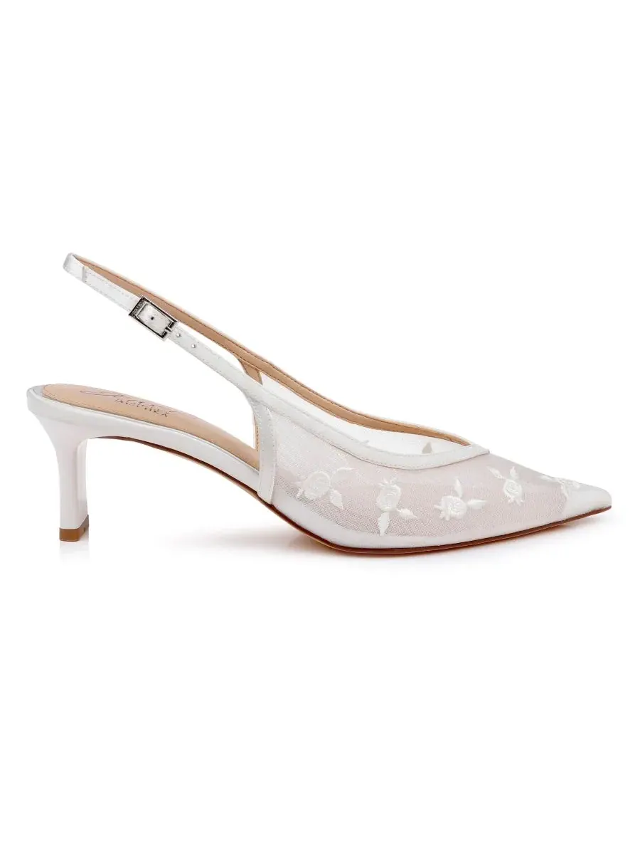 Туфли-лодочки с закрытым мысом Zahra II Jewel Badgley Mischka — изображение 2 из 5, слоновая кость
