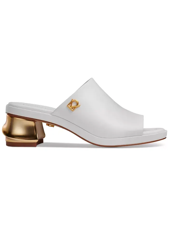 Женские мюли Tinley с открытым носком из кожи Donna Karan New York — изображение 2 из 5, яркий белый