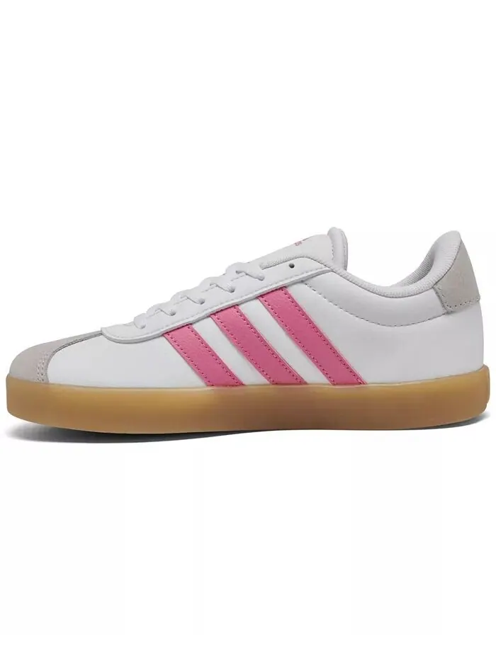 Повседневные кроссовки Big Girls VL Court 3.0 от Finish Line Adidas — изображение 4 из 6, белый/розовый